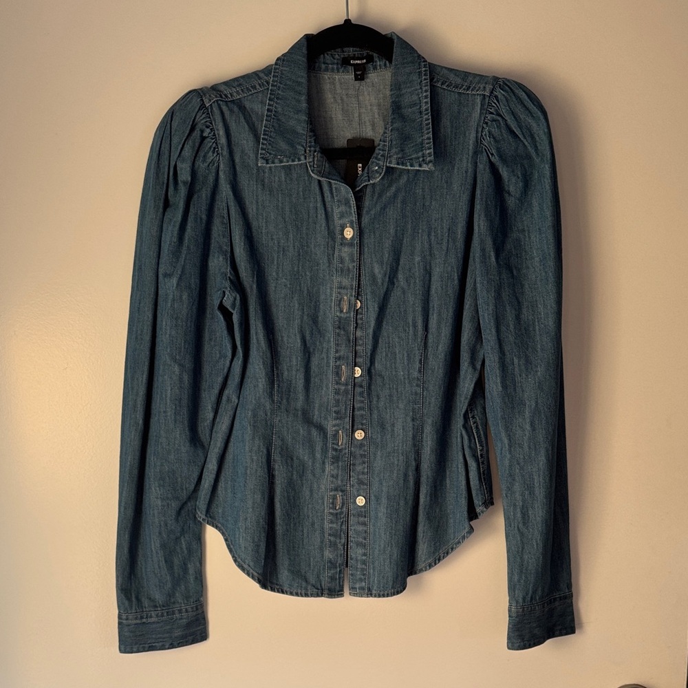 Express Light Blue Denim Shirt